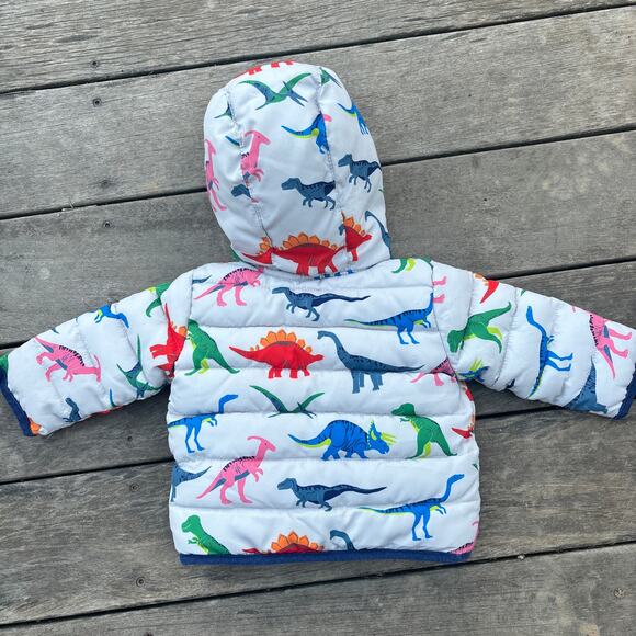 Mini Boden Dino Puffer Coat 3-6 month - Picture 3 of 4